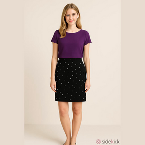 RW&Co Black Faux Pearl Mini Skirt Size 10